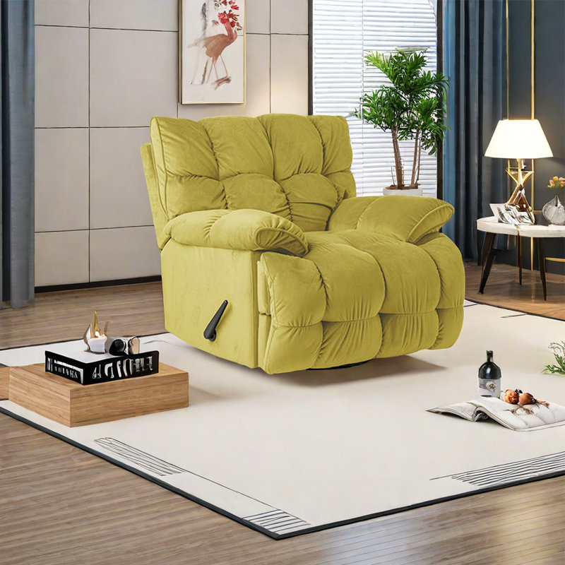 Fauteuil inclinable rembourré Ephi, Jaune