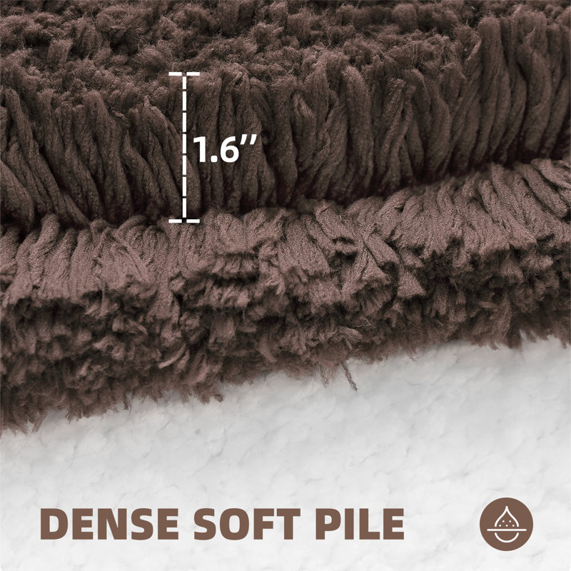 Non-Slip Bath Rug, Dark Brown, 59" L x 24" W