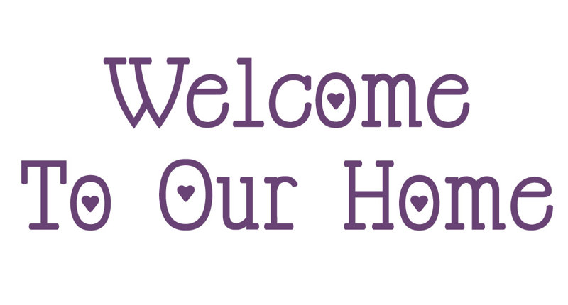 Décalcomanie murale dame de bienvenue, Violet, H 16 po x l 48 po x P 0,01 po