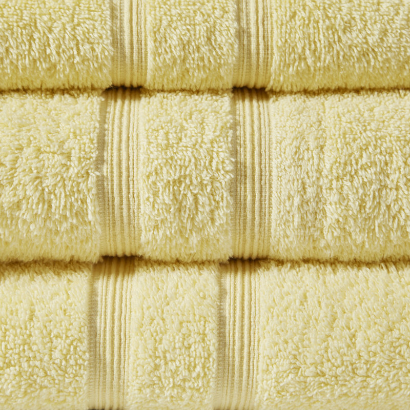 Ensemble de serviettes 6 pièces 100% coton Aegean, Jaune