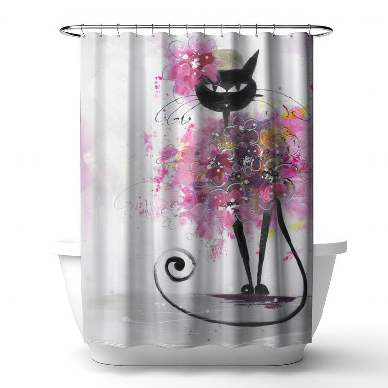 Bucurel – Polyester Shower Curtain, Dye Sublimation Print, 71" W × 74" L