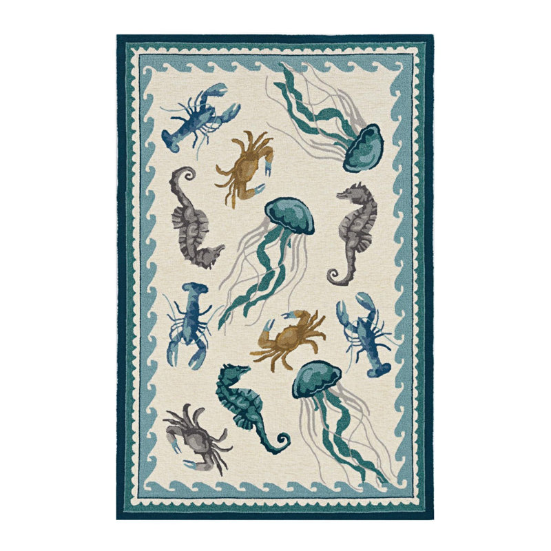 Tapis tissé multicolore Marine Yacht Collection, Rectangle 3 pi 11 po x 5 pi 11 po