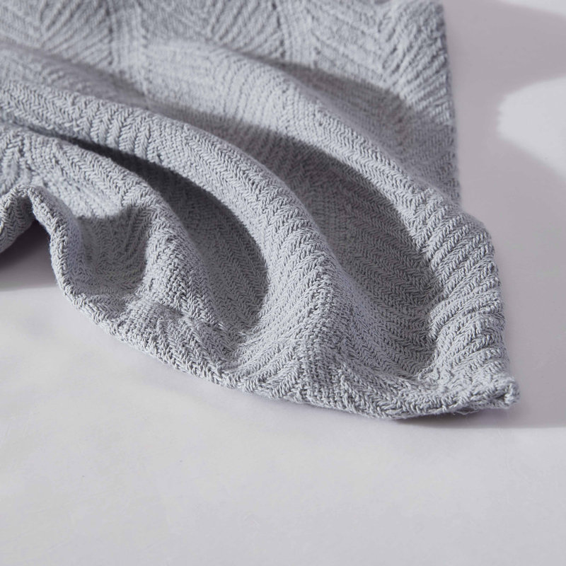 Couverture réversible en coton Herringbone de Eddie Bauer, Simple, Chrome gris
