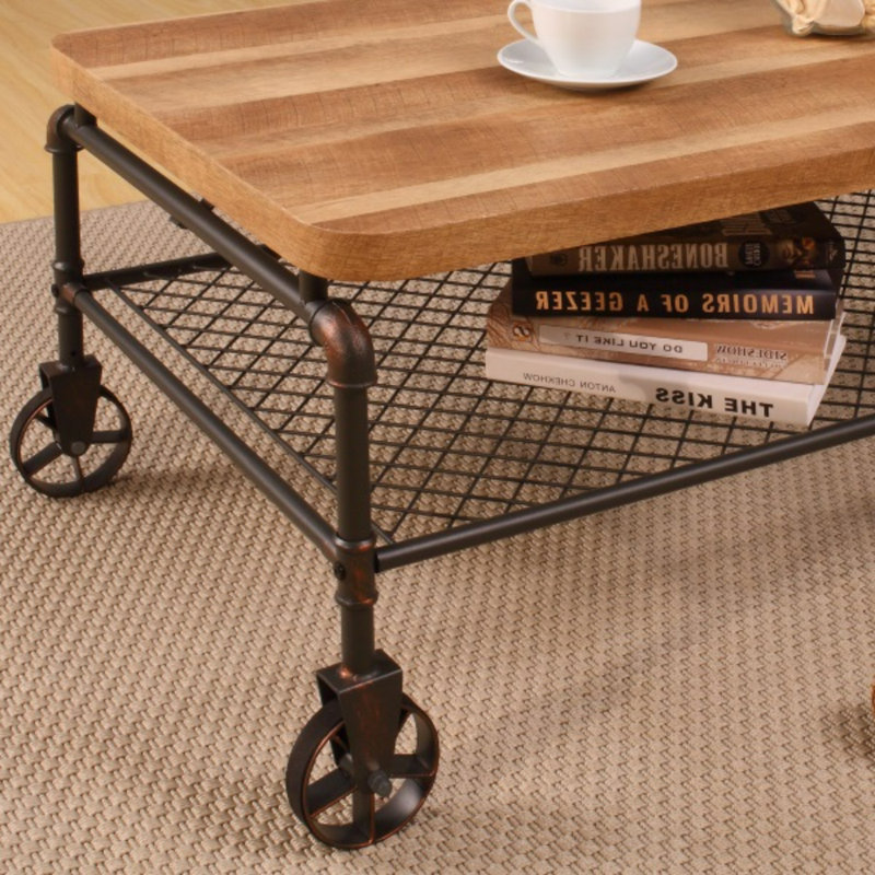 Excalibur Wheel Coffee Table with Storage