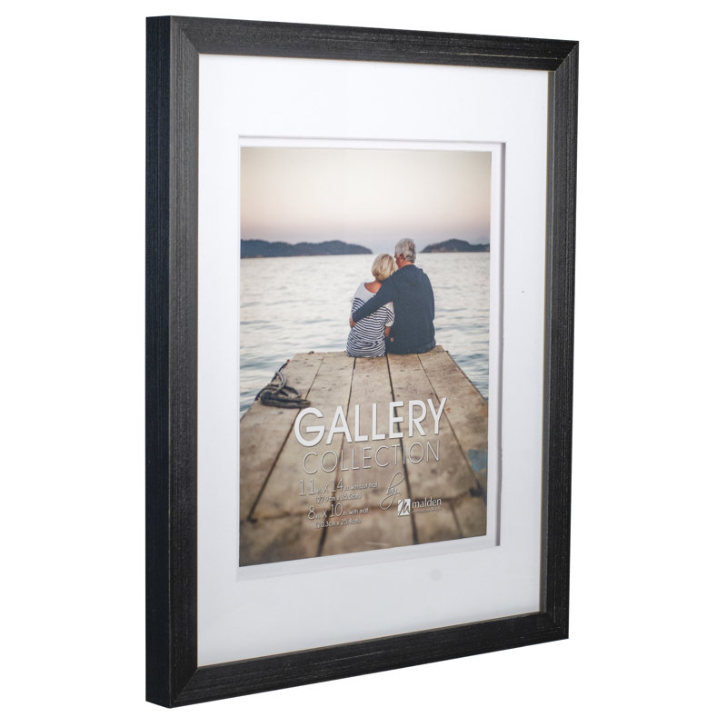 Wood Matte Picture Frame with Mat, Black
