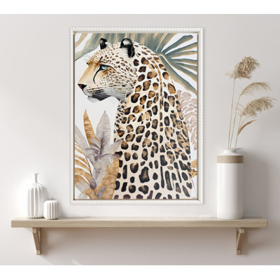 Fern Cheetah by Inkheart Designs Framed Canvas Wall Art Print