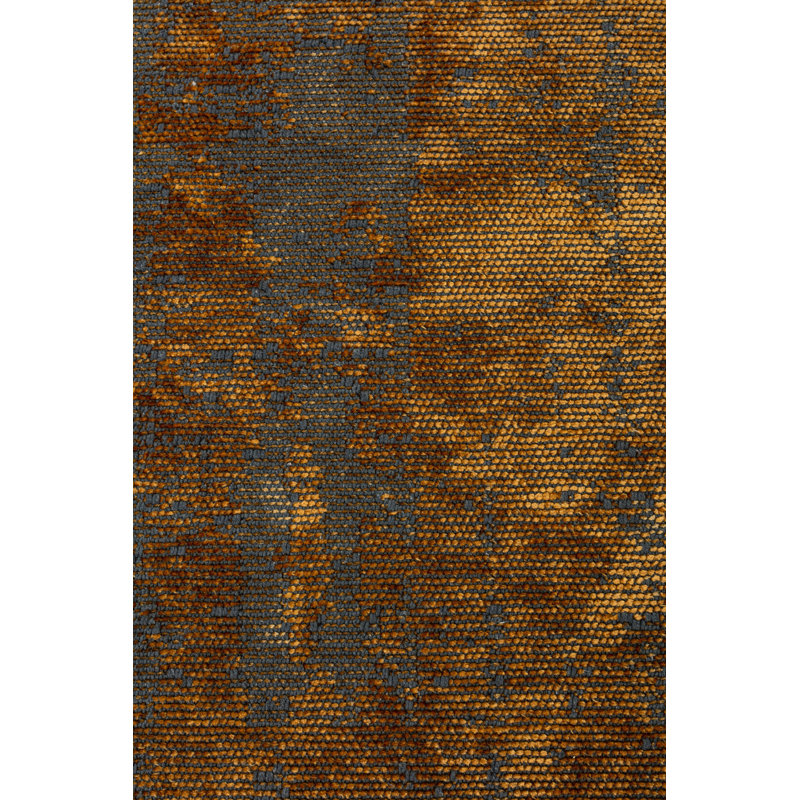 Orange/Black Abstract Luxury Area Rug, Rectangle 7'10" x 11'2"