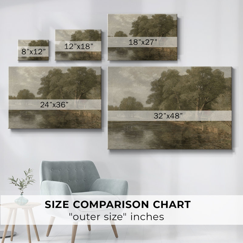 Paysage rétro - DCIX, Toile tendue, H 13 po x l 19 po x P 1,5 po