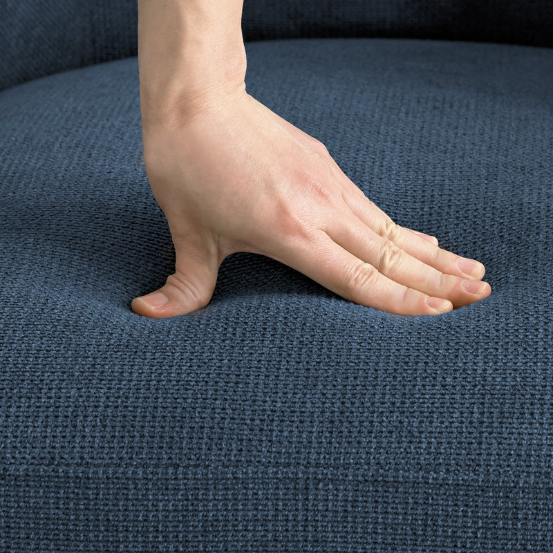 Fauteuil d'appoint pivotant de 32,3 po Darna, Chenille bleu acier