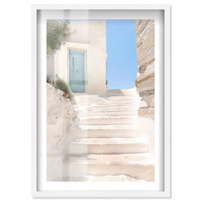 «Skyline Steps Shadowbox» par Notoriart, H 31 po x l 21 po, Blanc