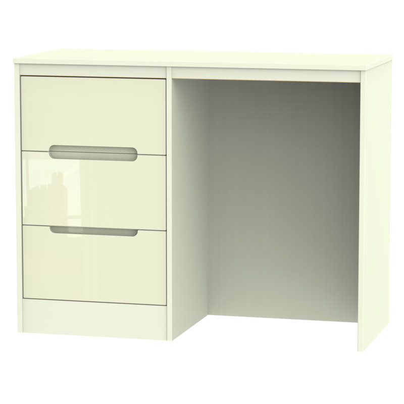 Fully Assembled Grety Dressing Table Set with Mirror, Cream