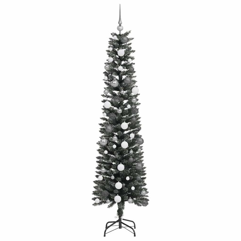 vidaXL Artificial Christmas Tree with Stand Green, 6.89 ft, White