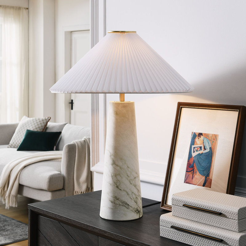 Nera Marble Table Lamp, White