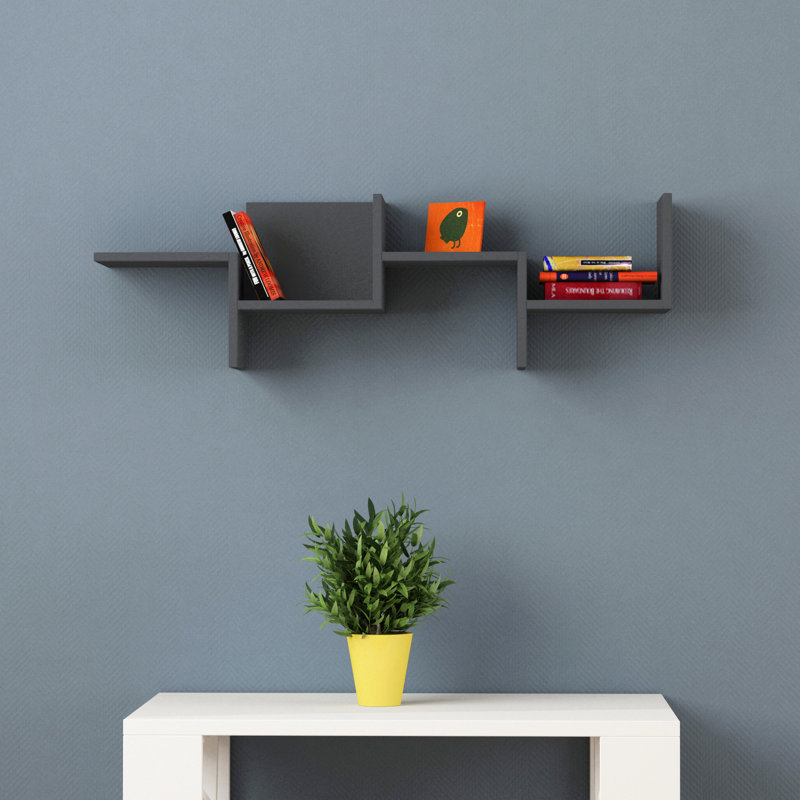 4 Piece Floating Shelf, Anthracite