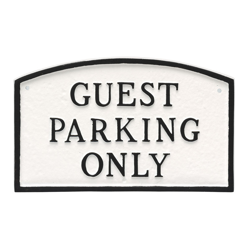 Plaque de jardin guest only, Blanc / Noir, H 5,5 po x l 9 po x P 0,25 po
