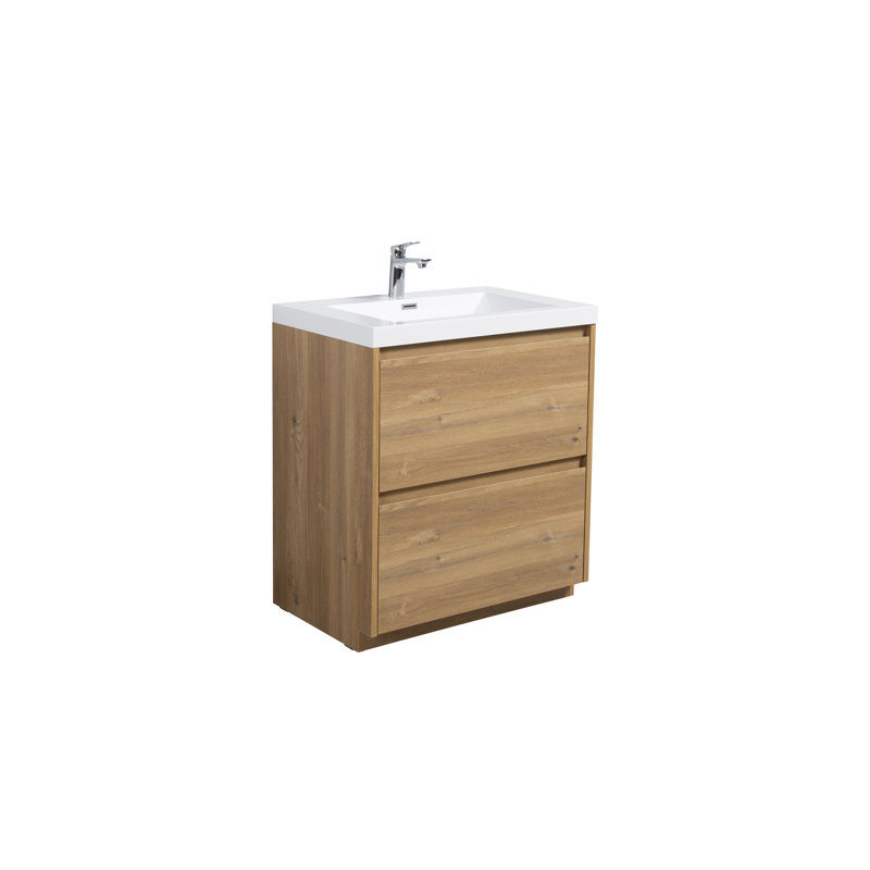 Meuble-lavabo autoportant Angela, Naturel