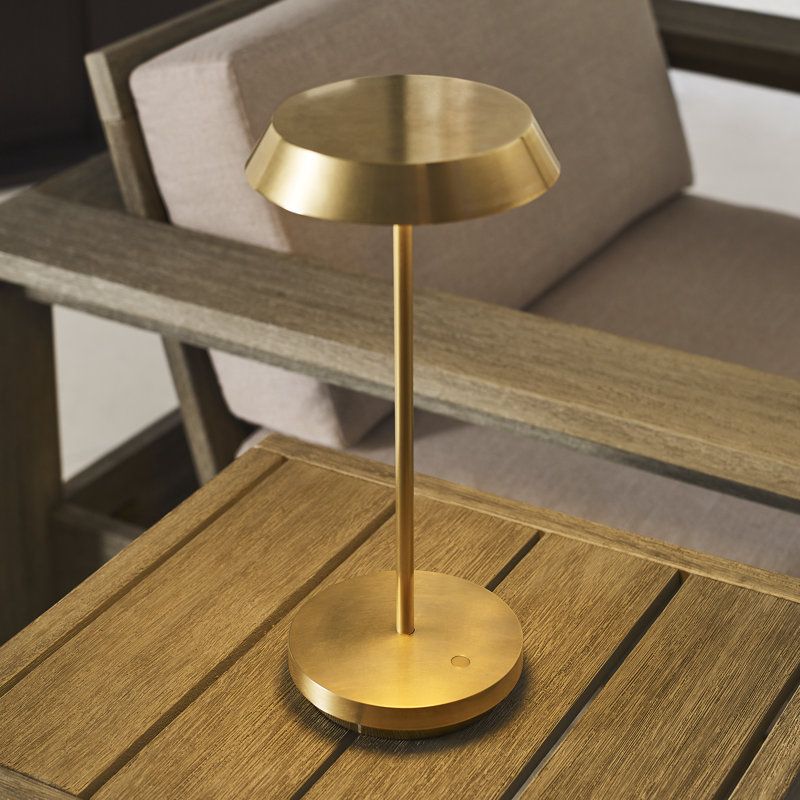 Tepa Accent Rechargeable Table Lamp, Natural Brass
