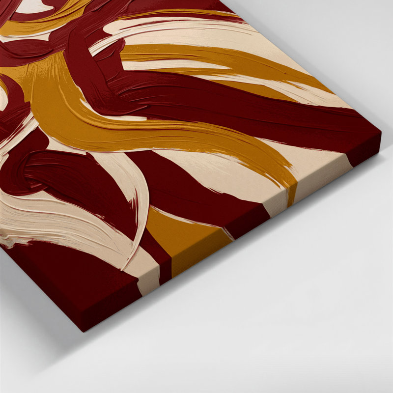 Art mural abstrait sur toile brune, H 14 po x l 11 po