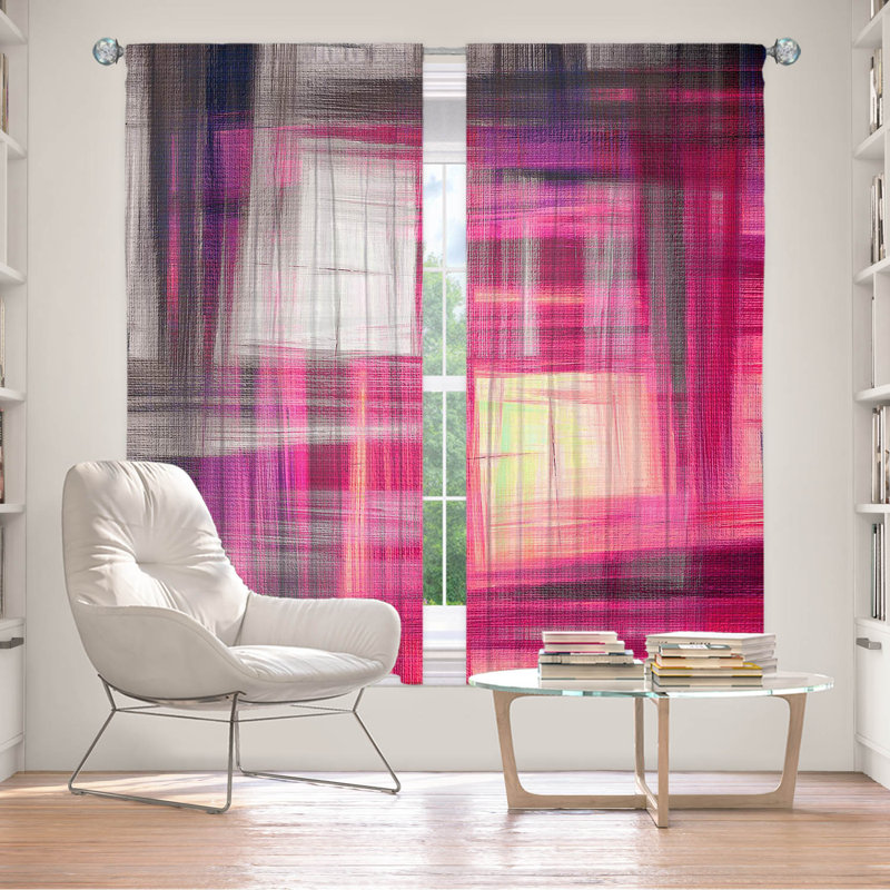 Room Darkening Curtain Pair, 40" W x 52" L, Magenta