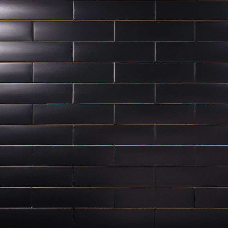 Shades 3" x 12" Matte Subway Wall Tile, Black Nox