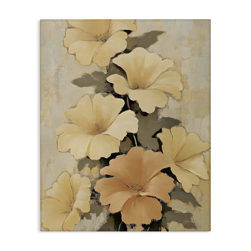 Toile de jonquilles rétro discrète, design par Franklyn Gregory, H 48 po x l 36 po