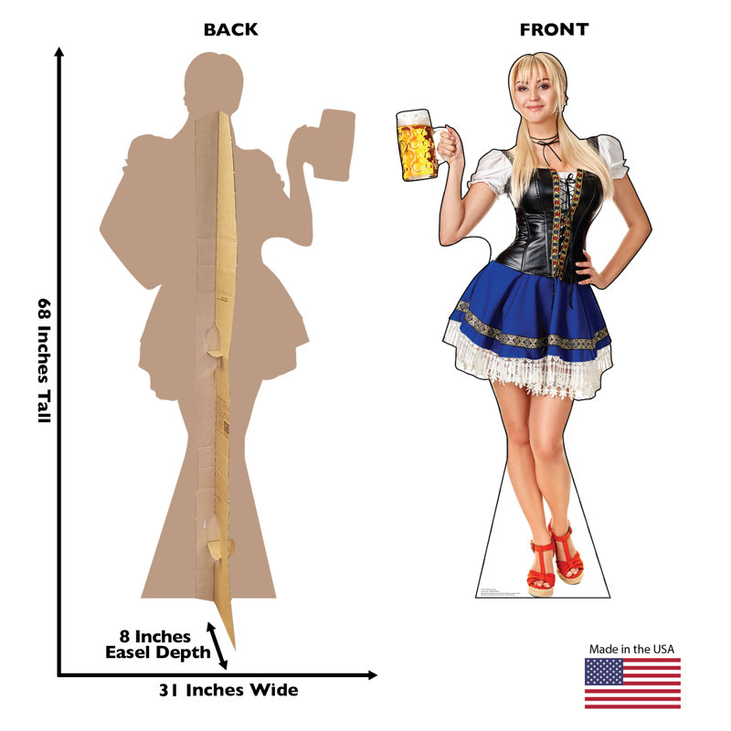 Bar Maiden Blue Skirt Life-Size Cardboard Standup