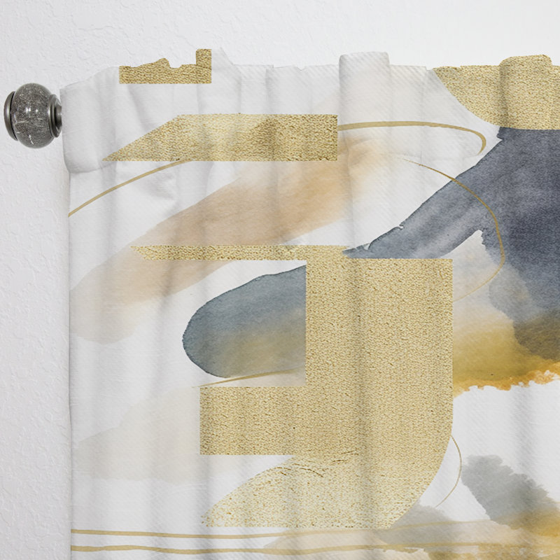 Jarus - Rideau en velours abstrait - 1 panneau, L 52 po x L 84 po