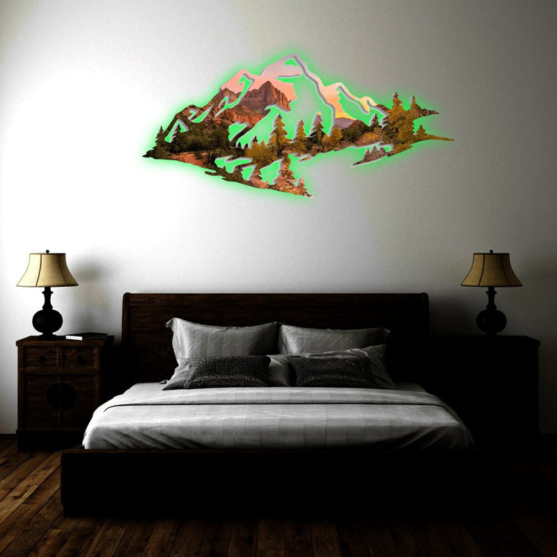 Zion Mountain Range View Metal Wall Art - Utah National Park Landscape Decor - Desert Canyon Mountain Silhouette - Rustic Outdoor Adventure Wall Hanging - Modern Industrial Metal Sculpture - Scenic Nature Home Decor Statement Piece