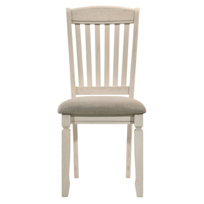 Ensemble de 2 chaises d'appoint à dossier à lattes brun clair et crème