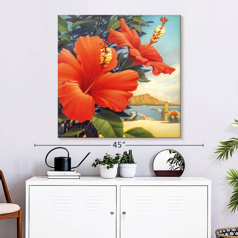 Harnek Hibiscus Beach Day, 33" H x 33" W