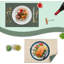 Ensemble de 6 napperons réversibles en cuir résistants à la chaleur, imperméables et antidérapants pour la table de salle à manger, vert foncé et beige