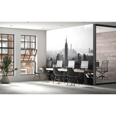 NYC Night Skyline Wall Mural – Manhattan City Lights Wallpaper Vn891 (Non-Woven) VN891