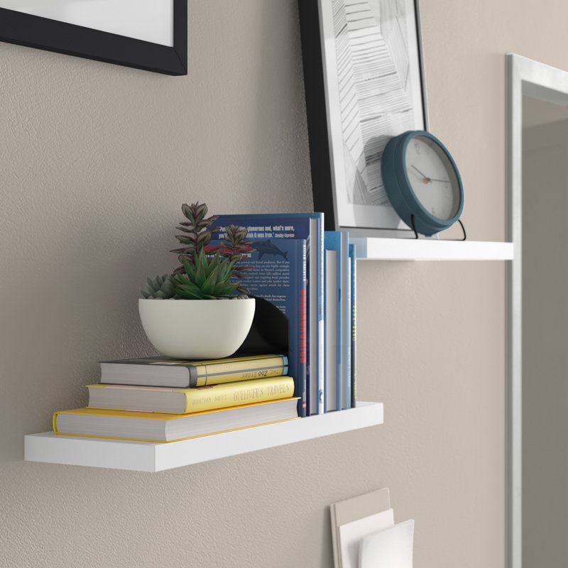 Hansini Floating Shelf, White, 1.25" H x 36" W x 8" D