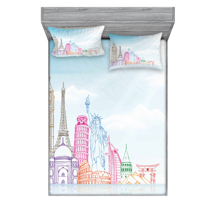 Microfiber Sheet Set, Queen Sheet Set with Fitted Sheet