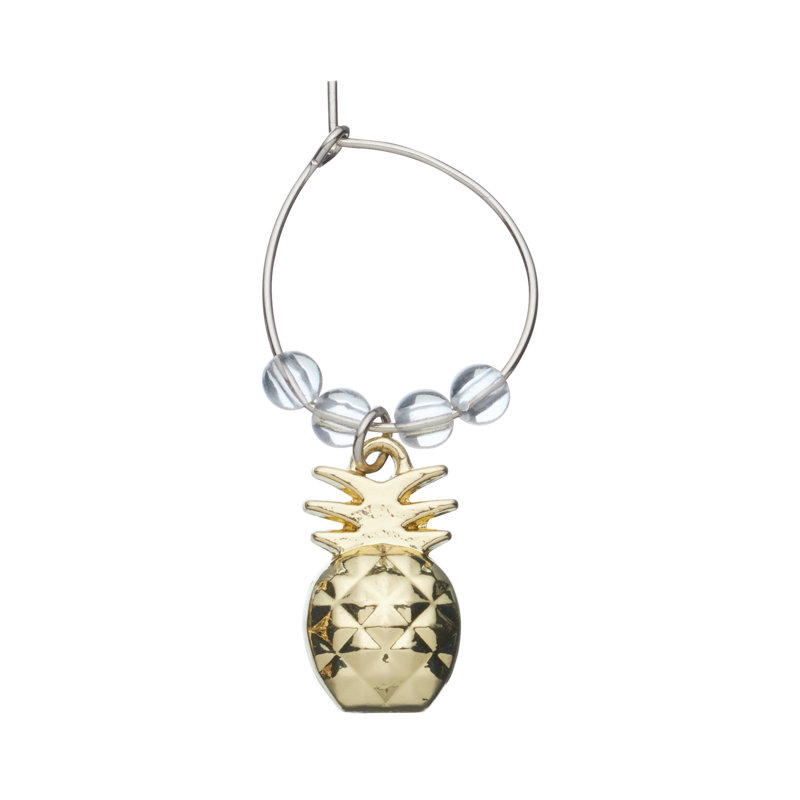 Tropical Pineapple and Flamingo Wine Charm