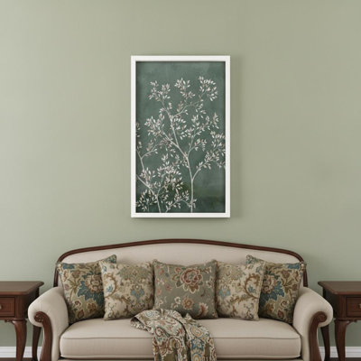 HomeRoots " Delicate Tree II White Framed Print Wall Art "