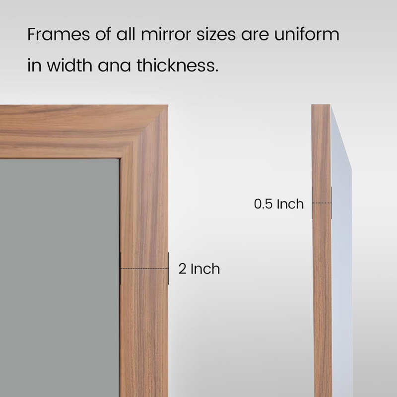 Miroir mural Amara, 72 po x 36 po, Bois brun foncé