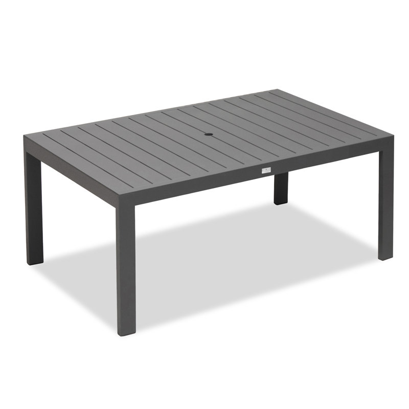 Dune Outdoor Dining Table, Black, 29.5"H x 35.5"D x 63"W