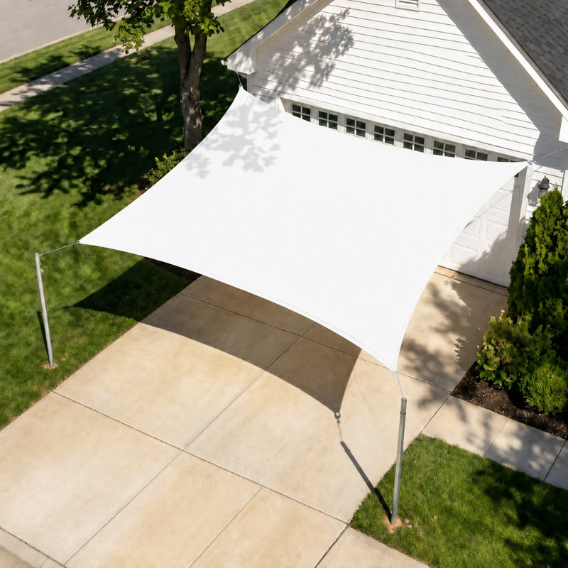 Toile d'ombrage carrée Royal Shade avec quincaillerie, Blanc, 12 pi x 12 pi