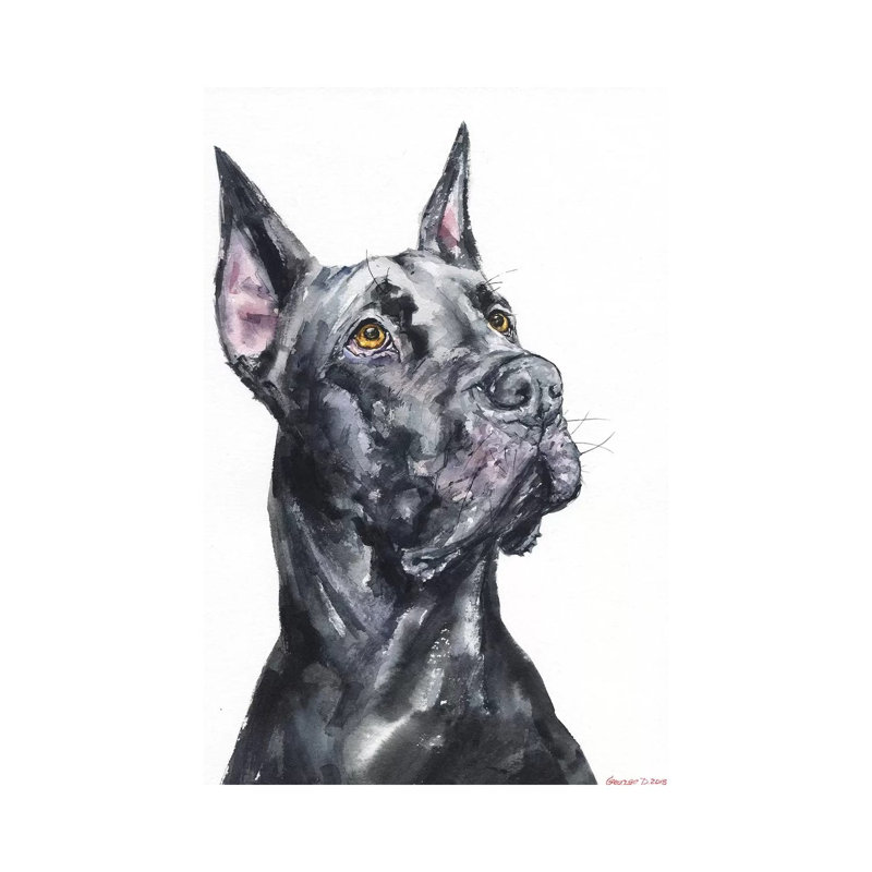Great Dane by George Dyachenko - Wrapped Canvas Painting, 66.04 cm H x 45.72 cm W x 1.91 cm D