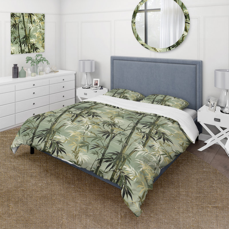 Literie Bamboo Retreat Tropical, Housse de couette simple + 1 taie décorative stan