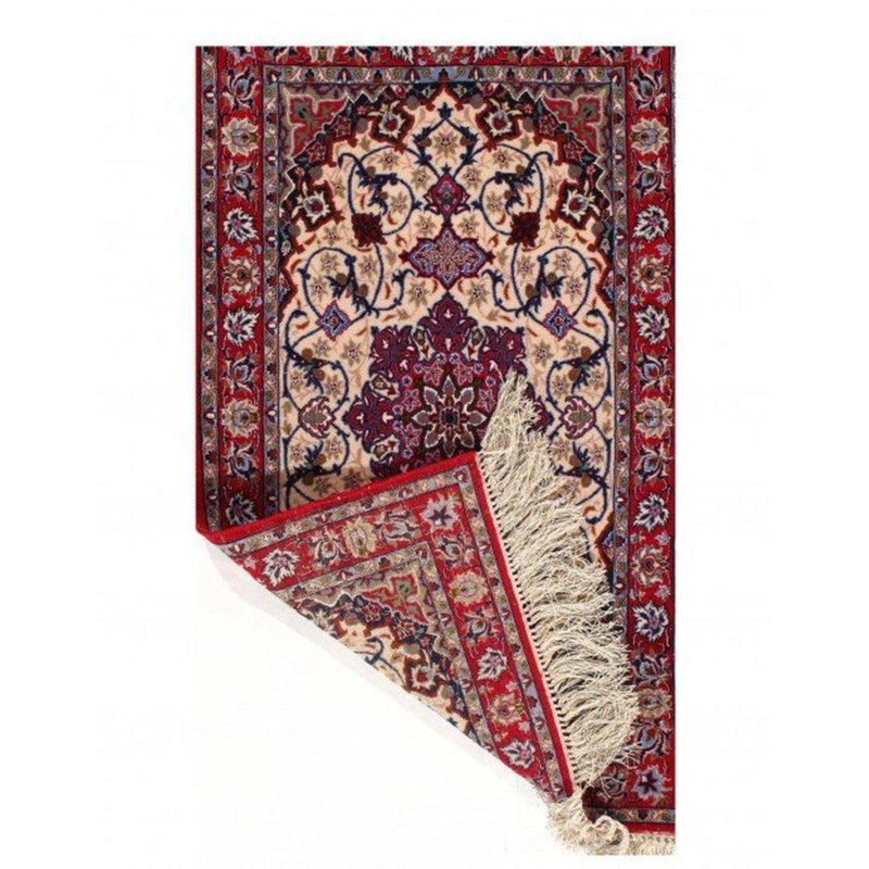 Tapis beige / mauve en laine / coton Mikenya