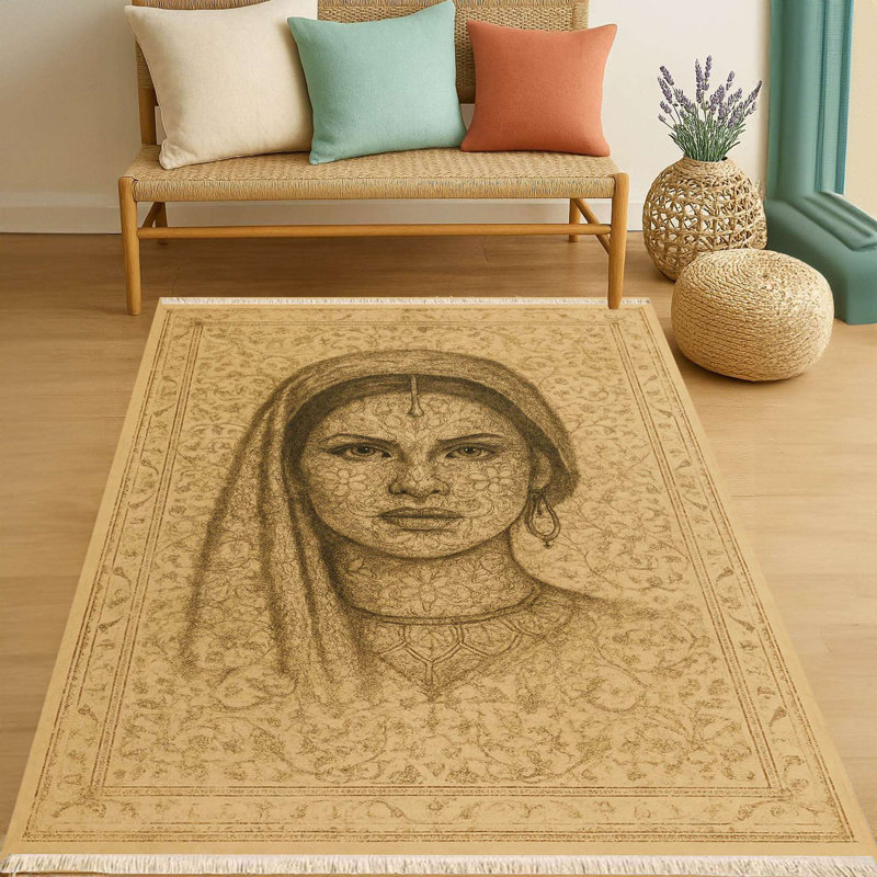 Tapis portrait taupe sépia