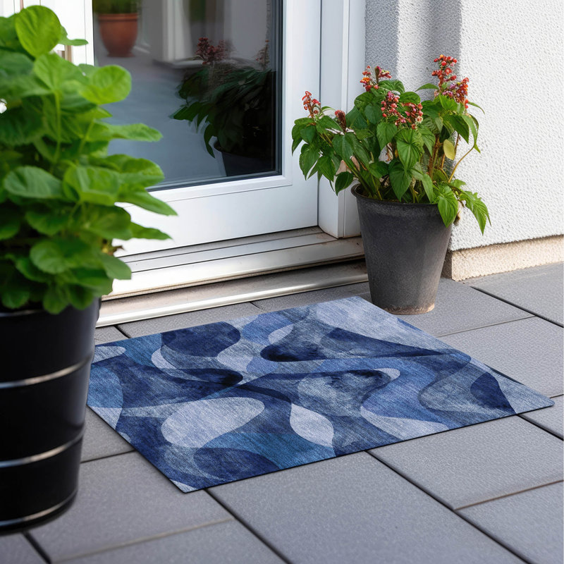 Tapis intérieur / extérieur Alfonzo avec envers antidérapant, Rectangle 1 pi 8 po x 2 pi 6 po