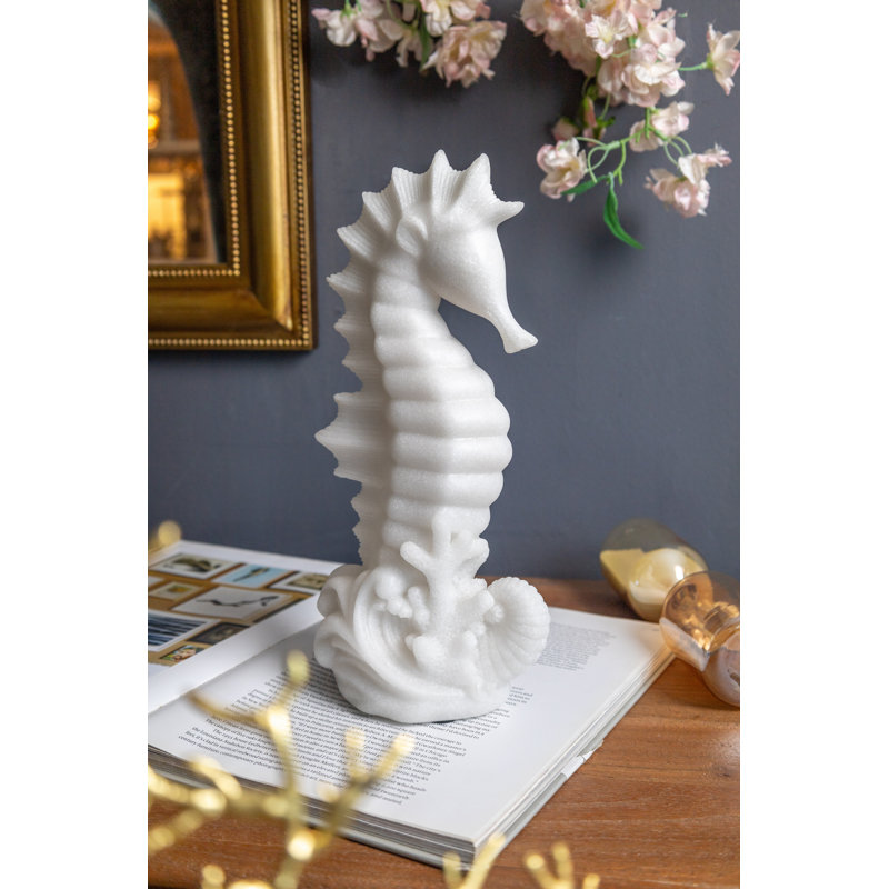 Figurine 5,5 x 3 x 11,5 po hippocampe, 11.5" H x 5.3" W x 3.1" D
