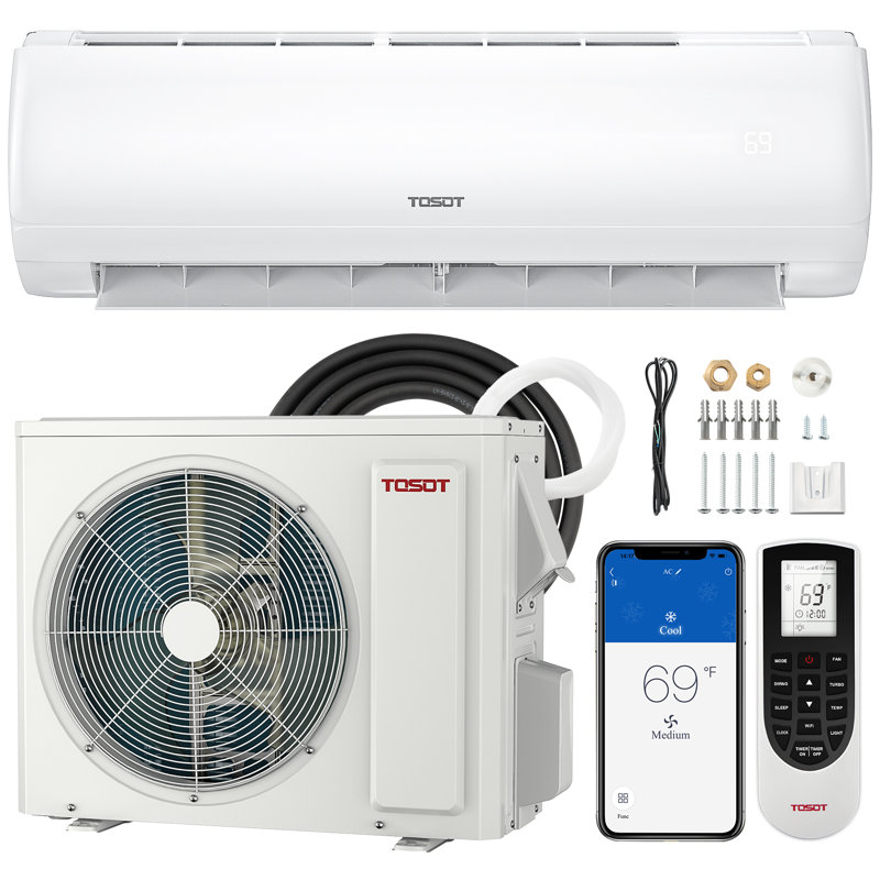 Tosot 12000 BTU Wi-Fi Connected Ductless Mini Split Air Conditioner with Heater, 230V