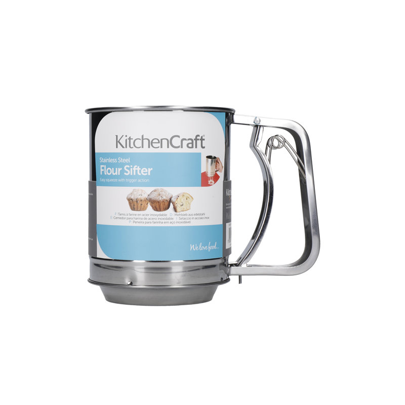 Stainless Steel Three Cup Trigger Action Flour Sifter