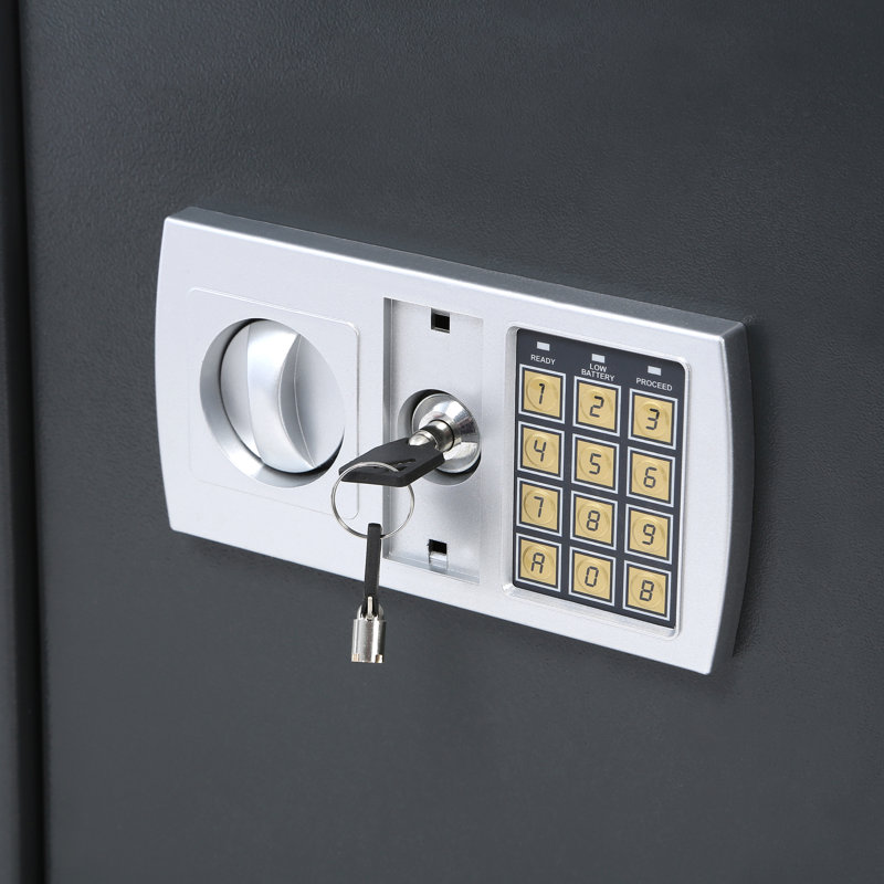 Gray Digital Steel Cabinet Safe with Touchpad Control