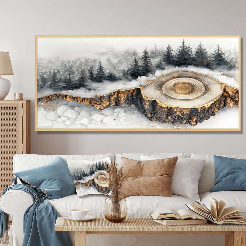 Giovany - Landscapes Wall Art, 28" H x 60" W, Cadre flottant, Black