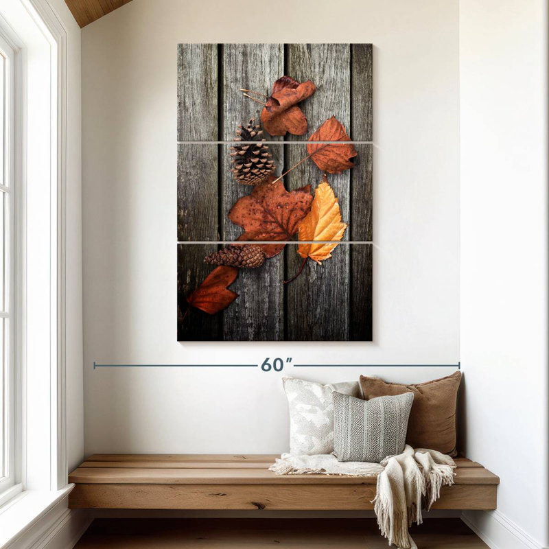 Harnek, feuilles d'automne séchées, H 50 po x l 32 po